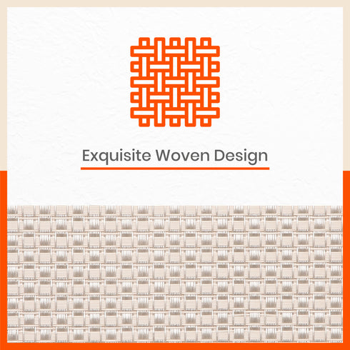 Woven PVC Table Mats / Placemats for Dining Table at Home (Evan - Set of 6)
